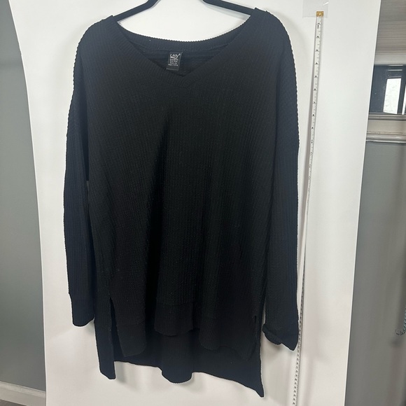Lildy Black Waffle Knit Tunic Women’s L-XL - Picture 5 of 10
